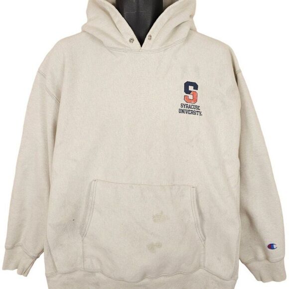 Vintage Syracuse Orange Sweatshirt Hoodie Mens Size XL White Champion Reverse - Picture 2 of 10